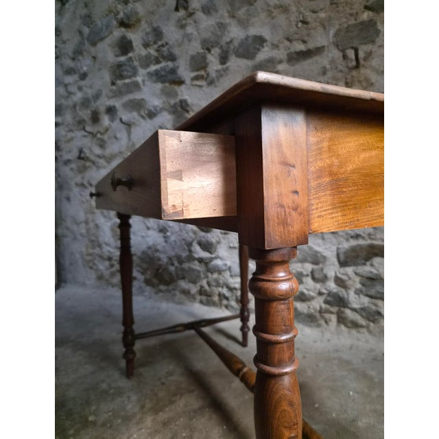 Antique Elm Writing Table with Large Drawer, France, 1920s For Sale - Image 15 of 18