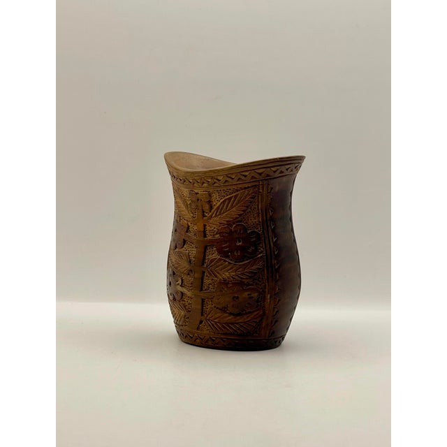 Folk Art Early 20th Century Folk Art Carved Wooden Jar For Sale - Image 3 of 6