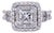 18ct White Gold Princess Cut Diamond Halo Ring, Size 5.25 For Sale