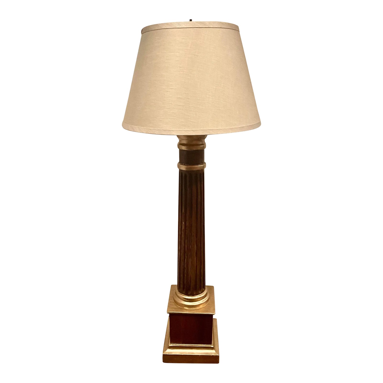 1940s Hand Carved Fluted Column With Ionic Capital Accent Lamp and ...
