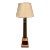 1940s Hand Carved Fluted Column With Ionic Capital Accent Lamp and Restoration Hardware Linen Shade For Sale