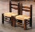 With their low profiles and bold rustic construction, this pair of antique chauffeuse chairs reflects the distinctive...