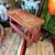 Rustic European Vintage Red Wooden Miniature Stool For Sale - Image 3 of 5