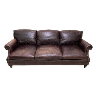 Ralph Lauren Home Rare Ej Victor Sofa Fantastic Italian Hand Dyed Leather For Sale