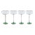 Sachi Green & Pink Cocktail / Martini Glasses, Set of 4 For Sale