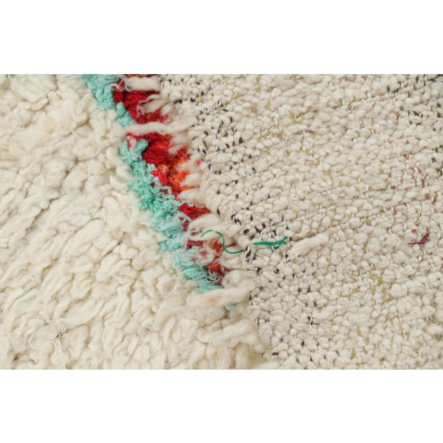 Textile Vintage Moroccan Runner Rug in White With Multicolor Lozenges | Rug & Kilim For Sale - Image 7 of 7
