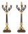 Antique Danish Empire Candelabra in Gilded Metal and Bronze, 1800s, Set of 2 For Sale