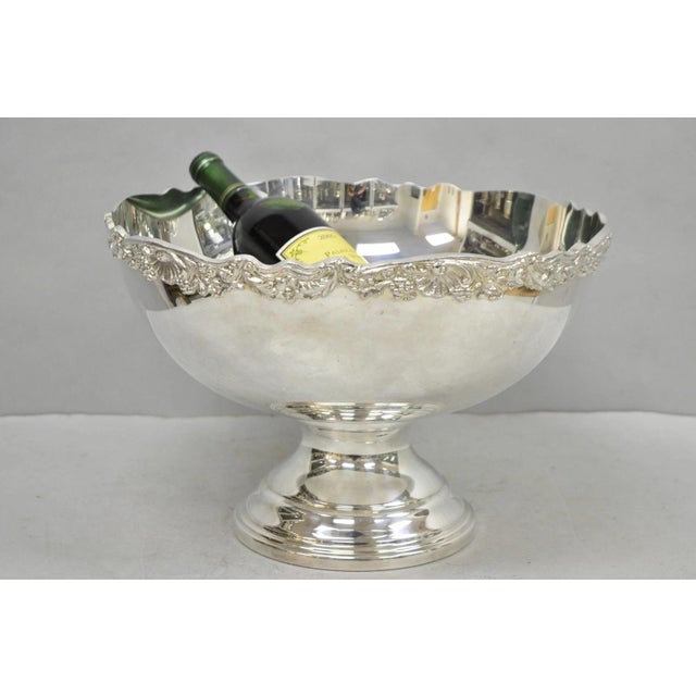 Vintage F.B. Rogers Victorian Silver Plated Punch Bowl Bar Ice Bucket Champagne Chiller. Circa Mid 20th Century....