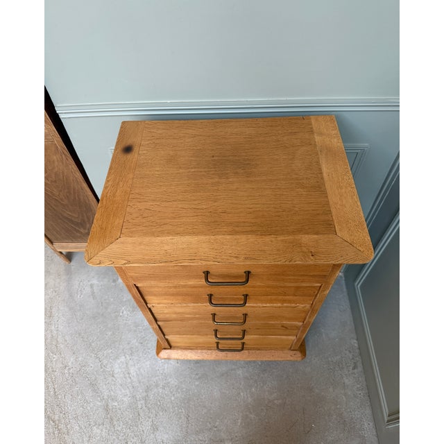 Light Yellow Small Vintage Chest of Drawers in Oak, 1960s For Sale - Image 8 of 15