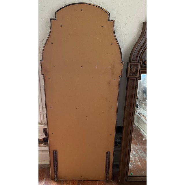 Mid 20th Century Pair of Vintage Spanish/Baroque Revival Carved Wood Arched Wall Mirrors For Sale - Image 5 of 11
