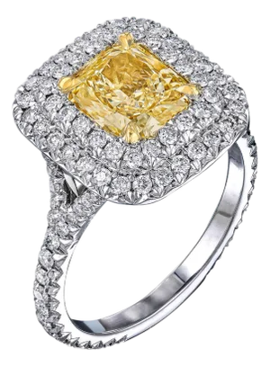 GIA Certified Fancy Yellow 2.03 Carat Diamond Engagement Ring