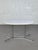 Oval, extendable dining table from the 1950s with a chromed metal base and Formica top. The central butterfly extension...