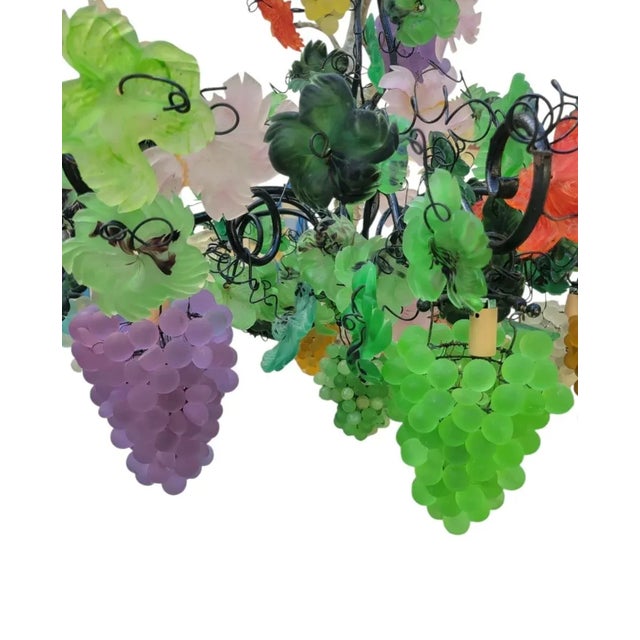 Rare Vintage Monumental Sized 9 Light Murano Glass Cesare Toso Colorful Grape Cluster Chandelier For Sale - Image 13 of 18