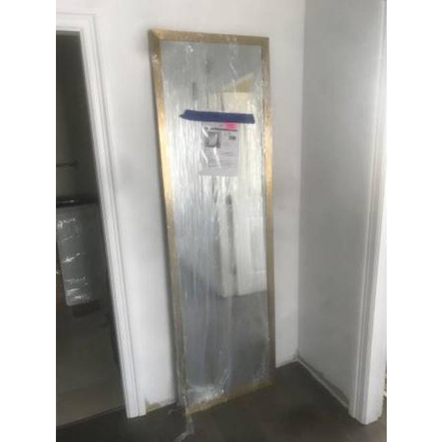 Restoration Hardware Brass Rivet Metal Frame Floor/Wall Mount Mirror