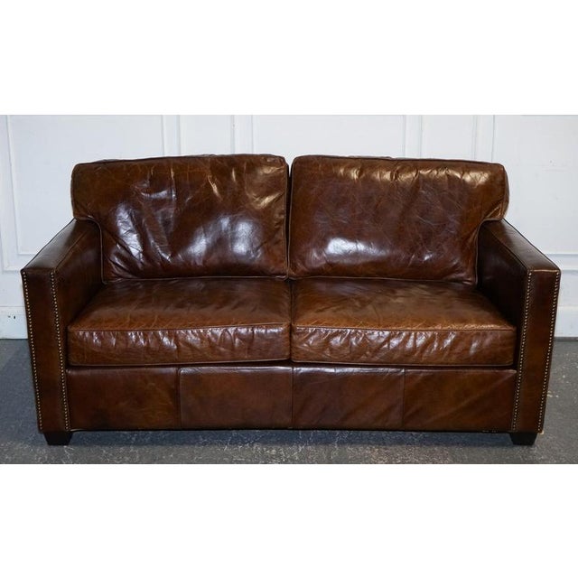 Stunning Timothy Oulton Viscount Brown Leather Two to Three Seater Sofa A stunning Timothy Oulton Viscount brown leather...