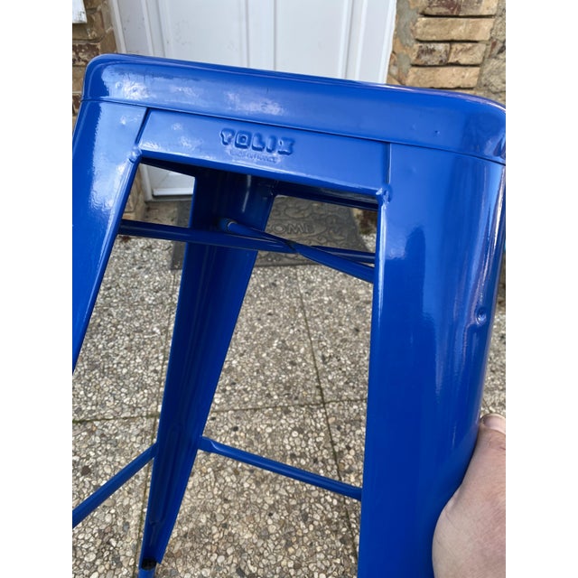 Vintage Industrial Bar Stool in Blue by Xavier Pauchard for Tolix, 2010s For Sale - Image 14 of 18