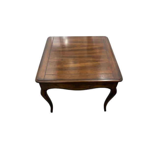 Late 20th Century Henredon Four Centuries Collection Distressed Red Oak Square Side Table With Drawer For Sale In Indianapolis - Image 6 of 11