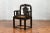 Wood Chinese Qing Dynasty 19th Century Black Lacquered Hand Carved Chair with Rattan For Sale - Image 7 of 13