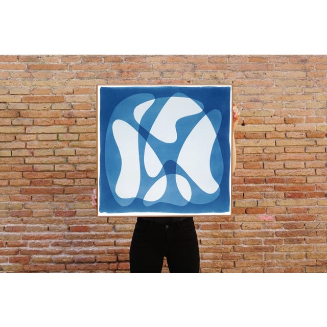 2022, Mid-Century Modern Shapes, Handmade Monotype Print on Watercolor Paper of "Abstract Icons" For Sale In Miami - Image 6 of 8