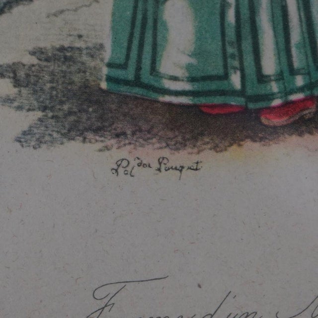 Pair of Antique Hand Colored Oriental Mandarin Prints, Man & Woman of Royalty, 1900 For Sale - Image 12 of 12