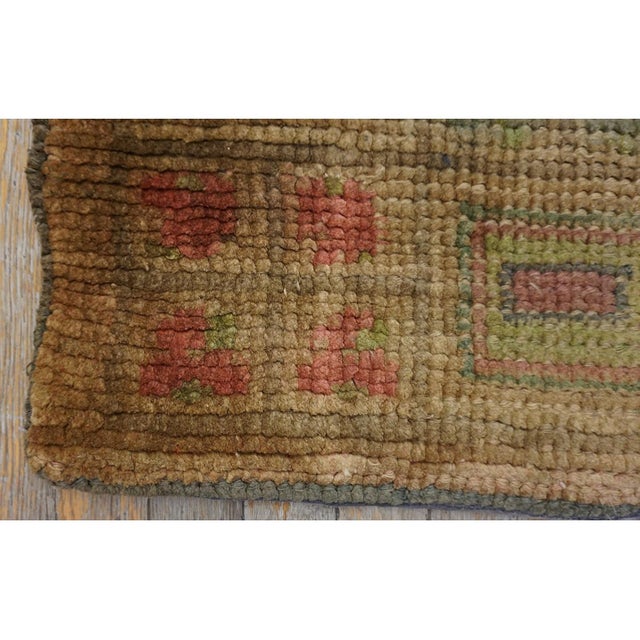 1930s Camel Tan Geometric Swedish Antique Art Deco European Rug Wool Carpet For Sale - Image 11 of 12