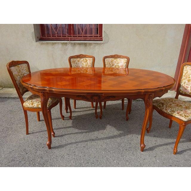 Hollywood Regency Regency Oval Extendable Dining Table, 1980s For Sale - Image 3 of 18