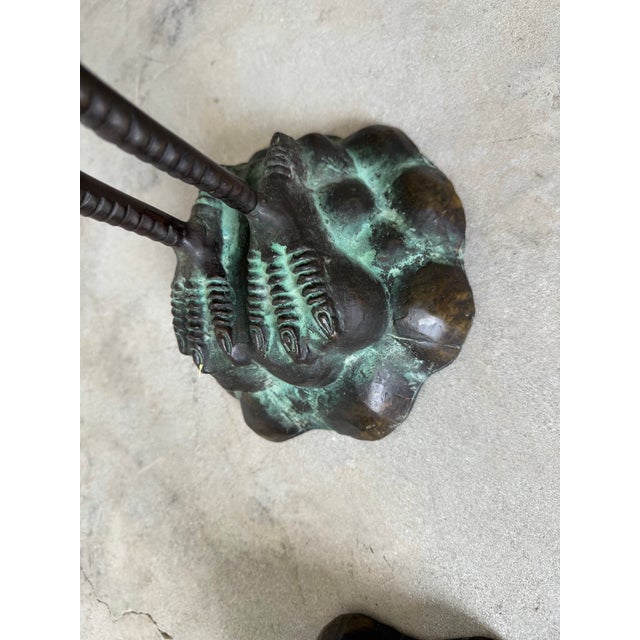 Vintage Bronze Crane / Heron Bird Sculptures – Pair For Sale - Image 11 of 12