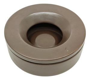 Small Brown Ceramic Barbados Ashtray by Angelo Mangiarotti for Danese, 1964