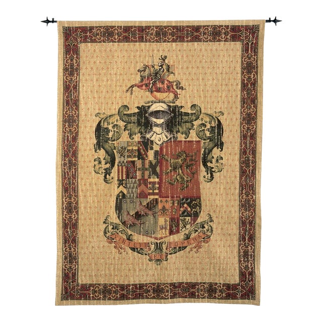 A Knight's Coat of Arms Tapestry - 135 X 93 Cm (4'5" X 3'1") - Requires Rod Size 2 For Sale