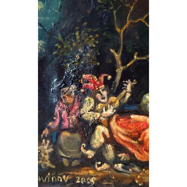 Oil Painting Society in the Park Daniil Litvinov For Sale - Image 6 of 7