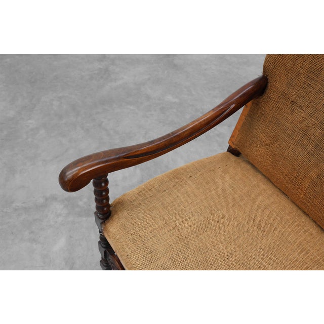 Antique Belgian Baroque Armchair in Wood and Leather, 1700s For Sale - Image 11 of 17