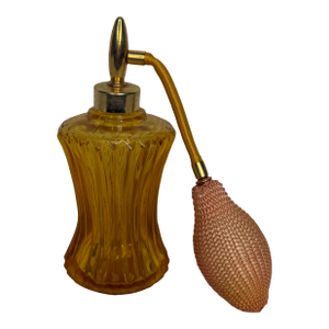 1930s Depression Glass Beautiful Grooves on Glass Perfume Decanter