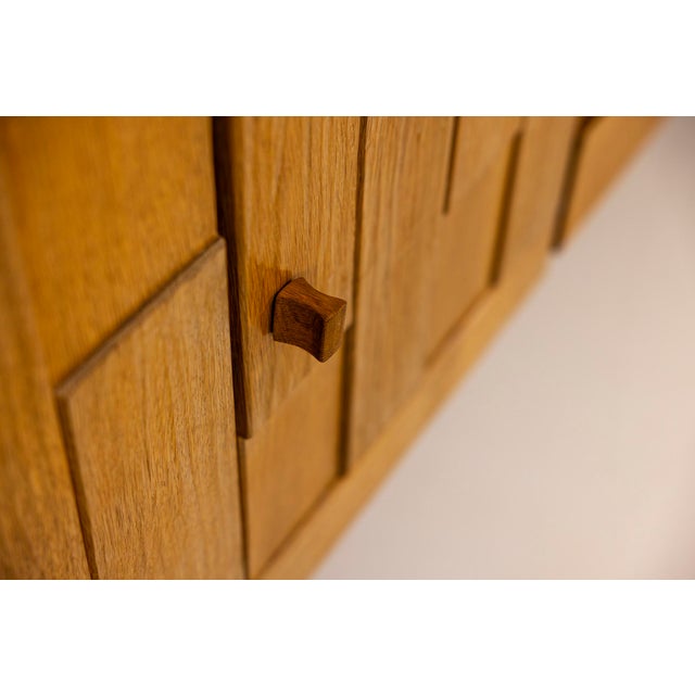 Brutalist Sideboard in Oak, 1980s For Sale - Image 10 of 12