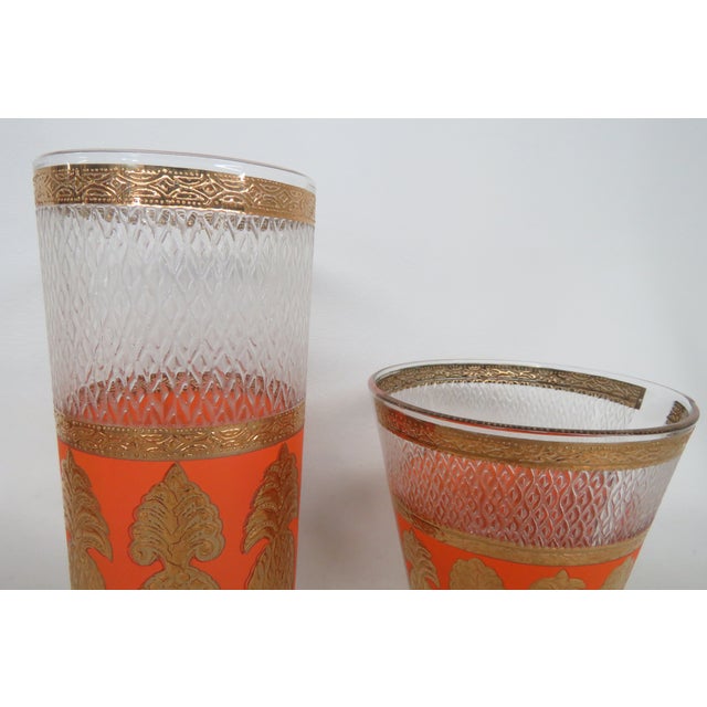 Culver Mid Century Gold Pineapple and Orange Water Whiskey Tumbler Glasses 4601b For Sale - Image 11 of 18
