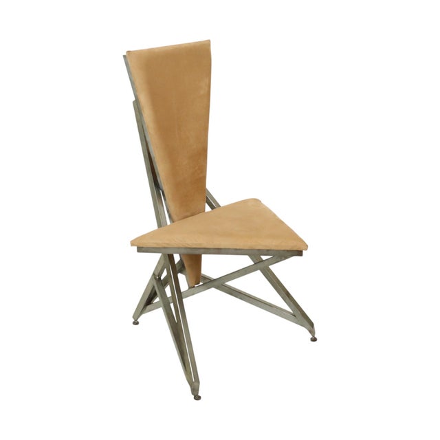 Wood Handmade Chair in Metal and Velvet, 1960s For Sale - Image 7 of 11