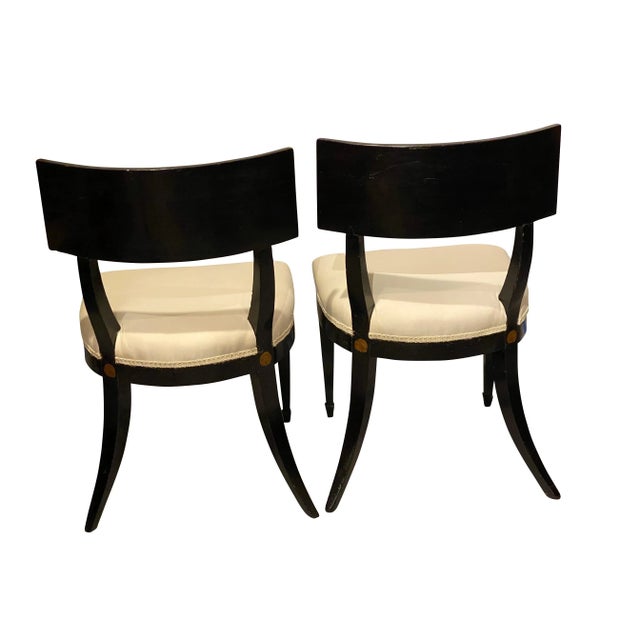 Early 19th Century Regency Ebonized Klismos Side Chairs - A Pair For Sale - Image 5 of 11