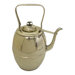 English 19th Century Brass Ale Milk Jug Kettle Pat'd 16" tall