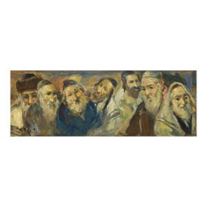 Unknown, Scholars and Rabbis, Judaica Oil Painting
