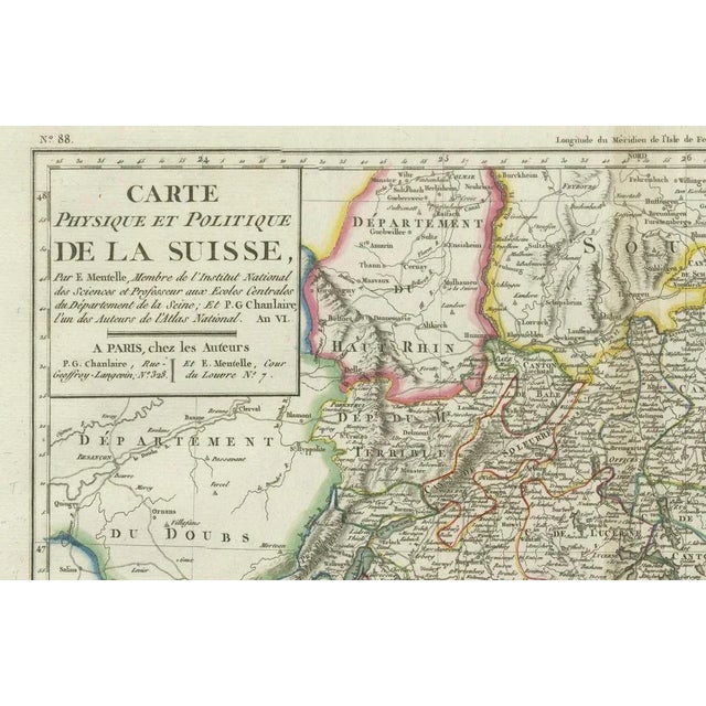 Late 18th Century Physical & Political Map of Switzerland Mentelle Atlas, 1797 For Sale - Image 3 of 8