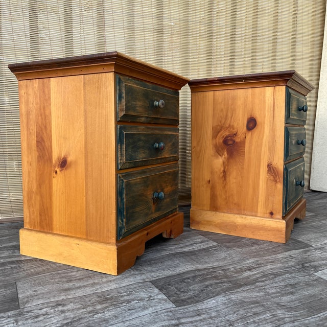 A Pair of Rustic Style Nightstands by Mastercraft Furniture. Circa 1970s For Sale - Image 13 of 18