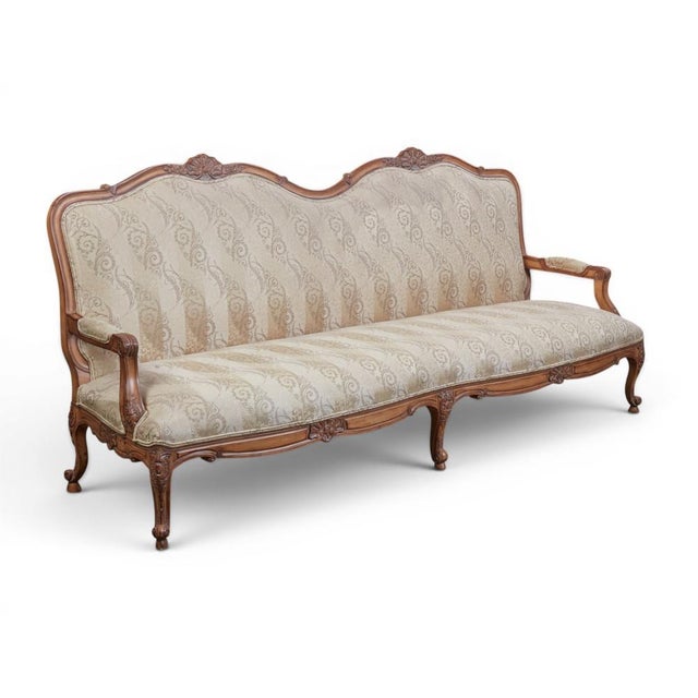 Mid 20th Century Louis XV Style Upholstered Sofa For Sale - Image 10 of 12