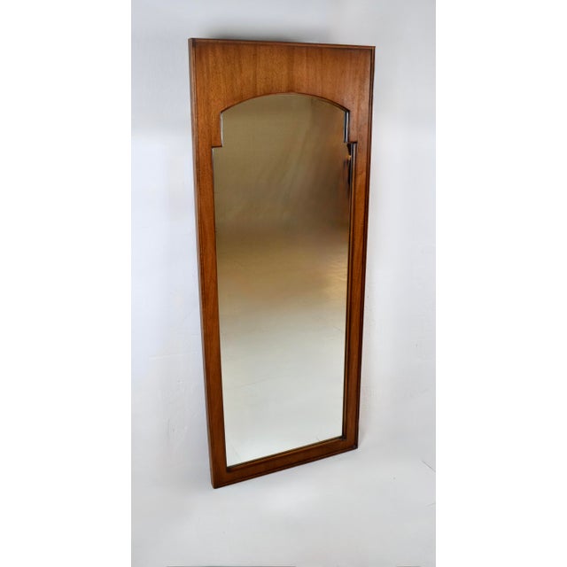 John Stuart Pair of Walnut Wall Mirrors by John Stuart Inc., Mid Century, 1950s For Sale - Image 4 of 9