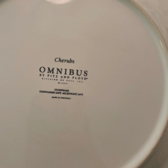 1990s Omnibus by Fitz & Floyd Cherubs Stoneware Dinnerware Setting - 5 Pieces For Sale - Image 6 of 7