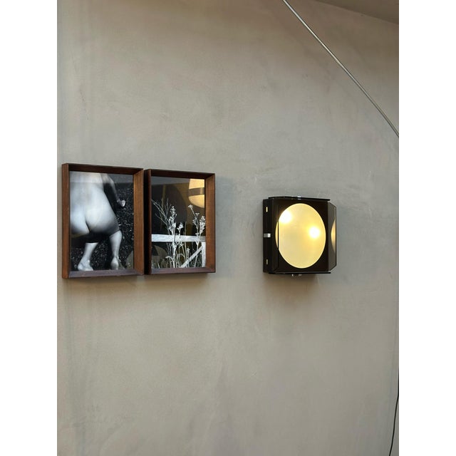 1960s Glass and Metal Wall Lamp from Veca, 1960 For Sale - Image 5 of 9
