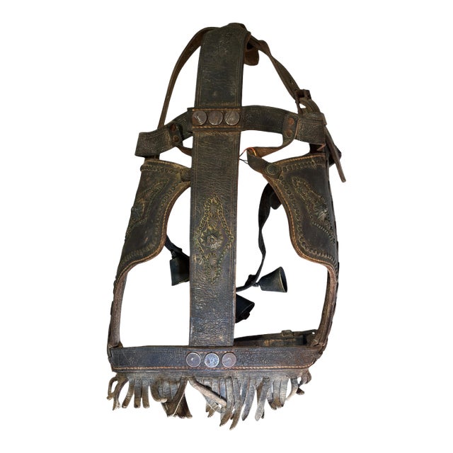 Antique Leather Horse Bridle W/Blinders For Sale