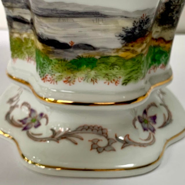 Early 20th Century Early 20th Century Dresden Hand Painted Porcelain Jardinière With Exotic Figural Scenes For Sale - Image 5 of 18