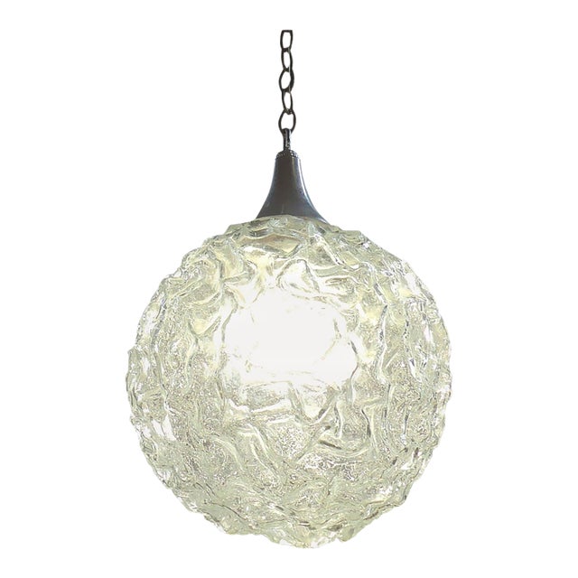 Vintage Glass Pendant Lamp For Sale