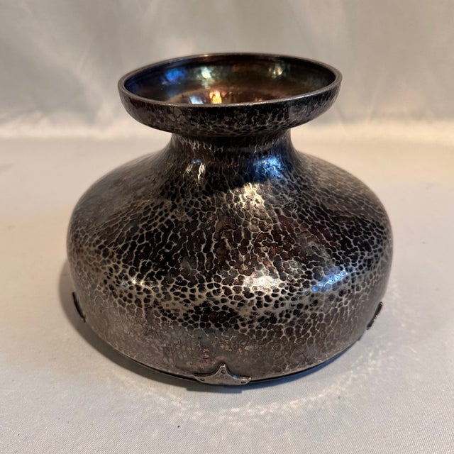 Antique Arts and Crafts Hammered Silverplate Bowl For Sale - Image 13 of 13