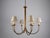 Large Brass Six-Arm Chandelier with Fabric Shades, Germany, 1970s For Sale - Image 3 of 10