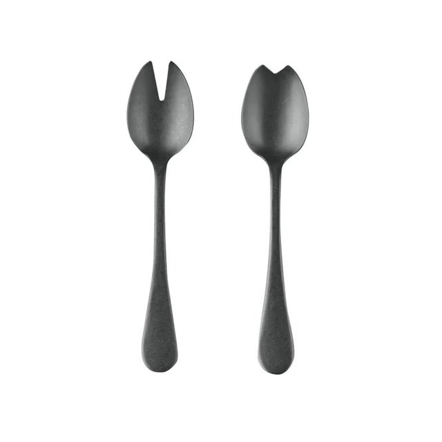Contemporary Mepra 2- Piece Salad Servers Set, Oro Black For Sale - Image 3 of 3